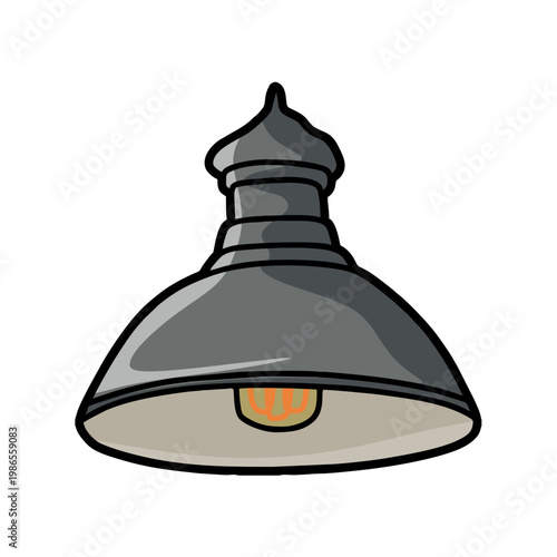simple black and gray pendant lamp vector