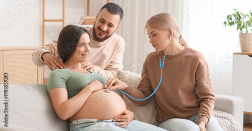 Young doula with stethoscop...
