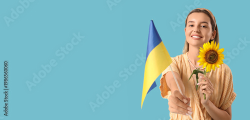 Pretty young woman with Ukr...