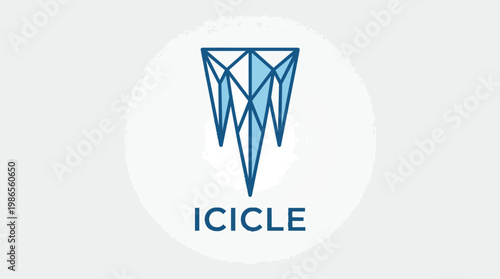 Icicle blue geometric logo emblem.