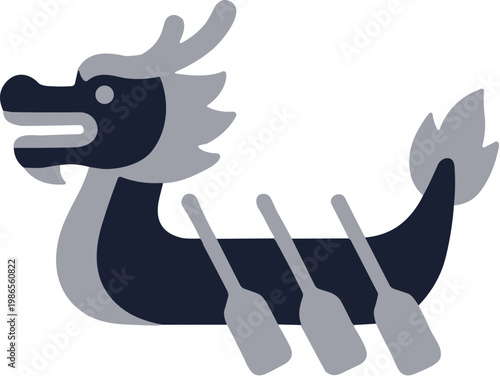 Simplified Flat Style Dragon Boat Festival Racing Celebration Illustration