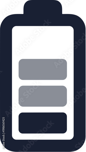 Simple Flat Battery Indicator Showing Partial Charge Level Technology Icon