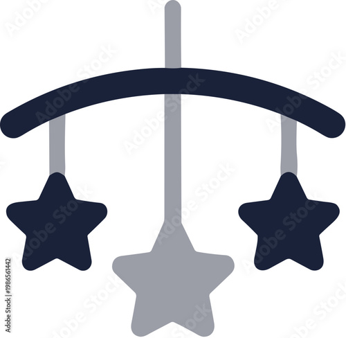 Simple Flat Baby Mobile Star Hanging Crib Toy Illustration