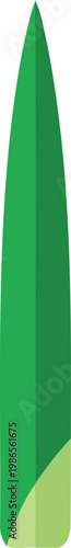 Green pointed oblong shape with lighter base abstract