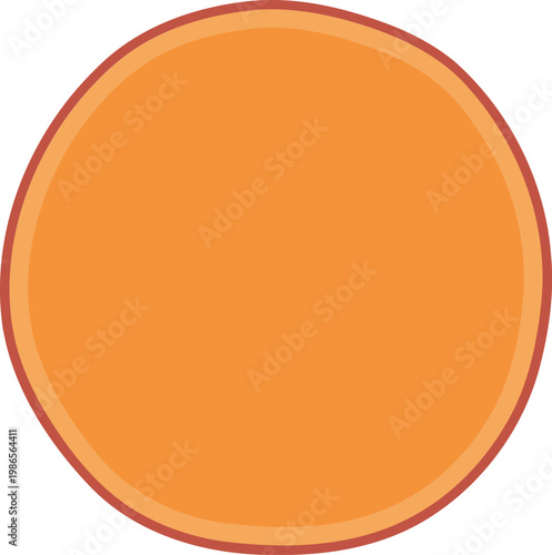 Orange circle with brown and light orange border