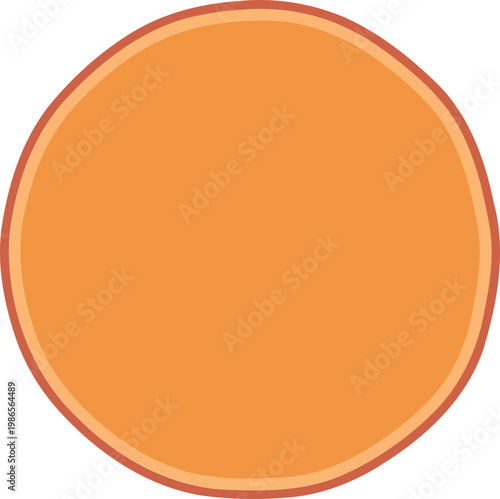 Orange circle with brown and beige outline