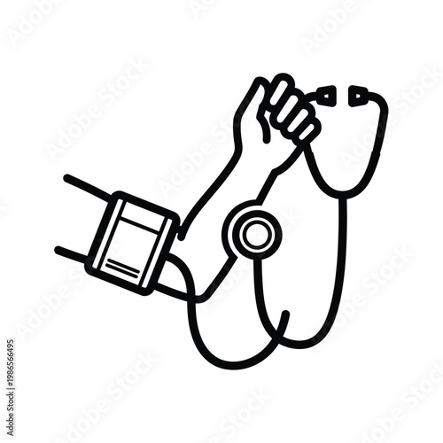 Blood test medical procedure outline icon