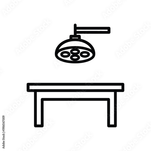 Surgical table operation room outline icon