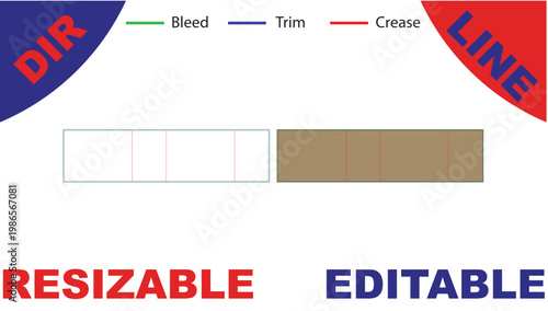 Diagram of bleed, trim, and crease lines for printed