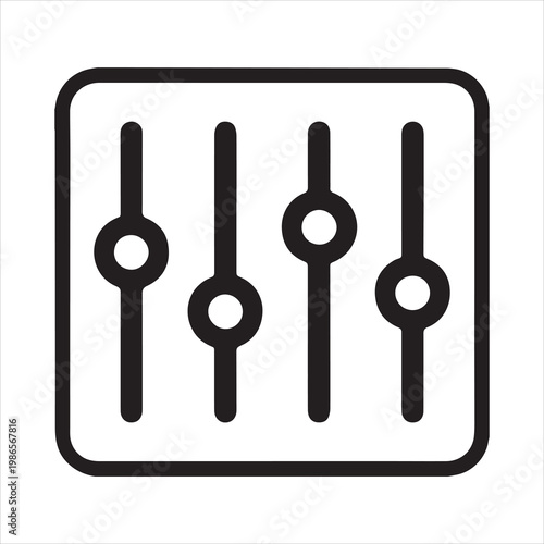 Four audio sliders volume control icon