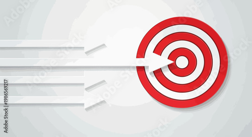 Hitting the bullseye a visual metaphor for achieving goals and success with precision and focus