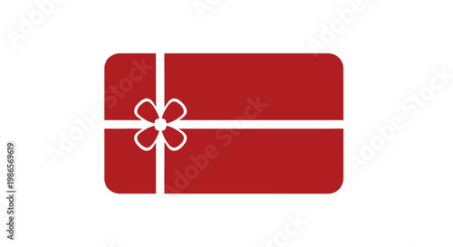 Stylized red gift card featuring a delicate white ribbon and bow, symbolizing generosity and thoughtful presents for various festive occasions and personal celebrations