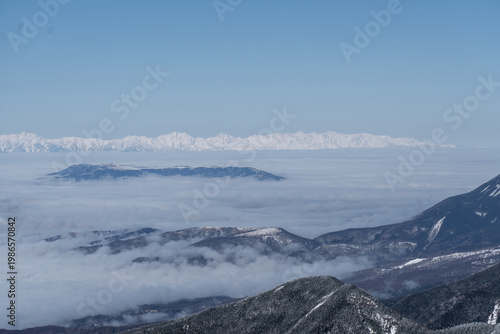 Mount Yatsugatake and Mount Akadake in the Snowy Mountains