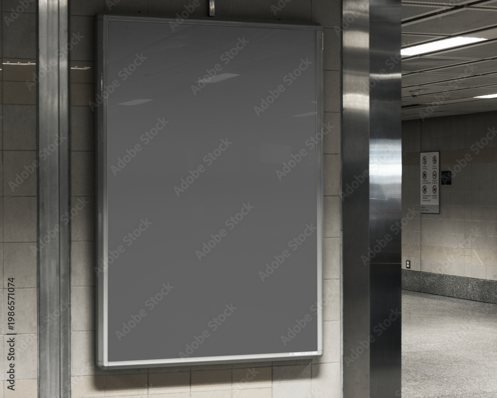 Fototapeta premium Blank poster in urban environment, suitable as mockup