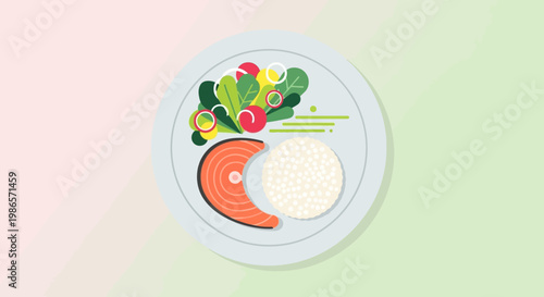 Nutritious Dish: This image is a meticulously crafted presentation of a healthy meal, displaying the freshness of the ingredients and the appeal of the culinary composition.