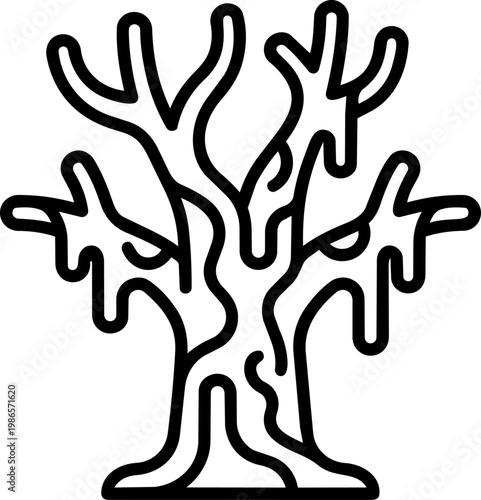 Tree shaped like coral design illustration.