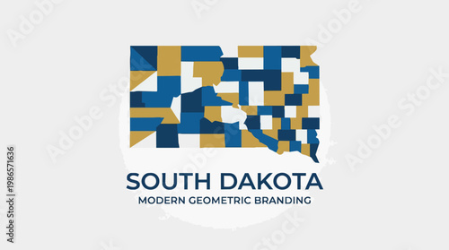 South Dakota Modern Geometric Branding Logo.