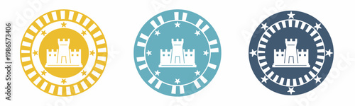 Fortress icon. Fortress illustration label design. Design for business. Vector illustration.