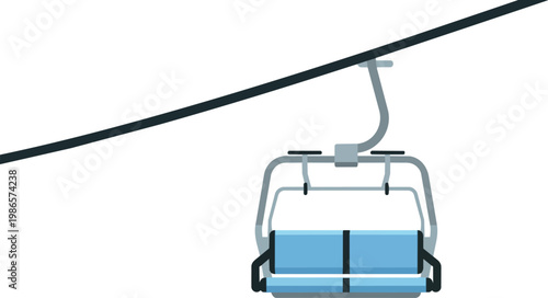 Ski Chairlift Cable Car Seat on Lift.