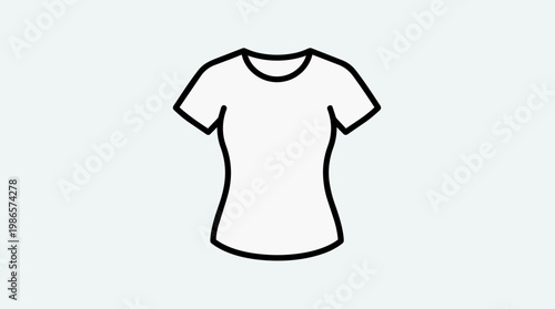 Minimal Line Art T Shirt Icon Illustration.