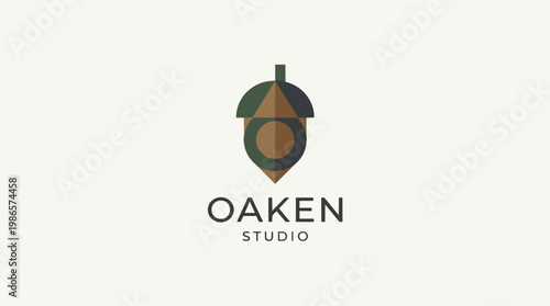 Oaken Studio Logo Emblem Brand Identity Artwork.