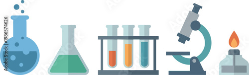 Laboratory equipment in science lab setup.