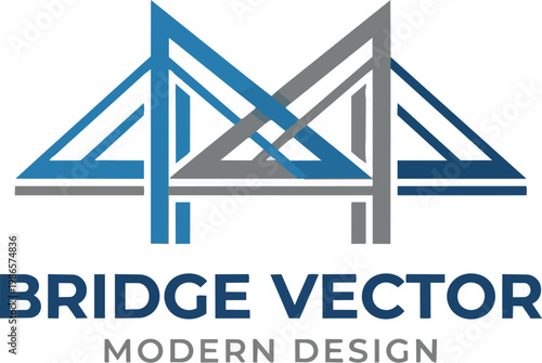 Bridge Vector Design Logo Modern Architecture.