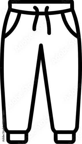 Line drawing of pants casual fashion illustration.