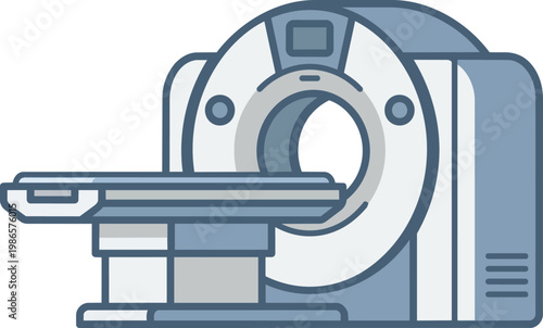 MRI Scanner Medical Imaging Equipment Illustration.