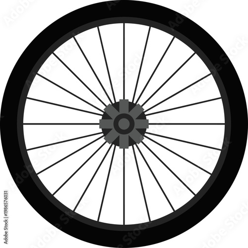 Bicycle wheel with gear center.