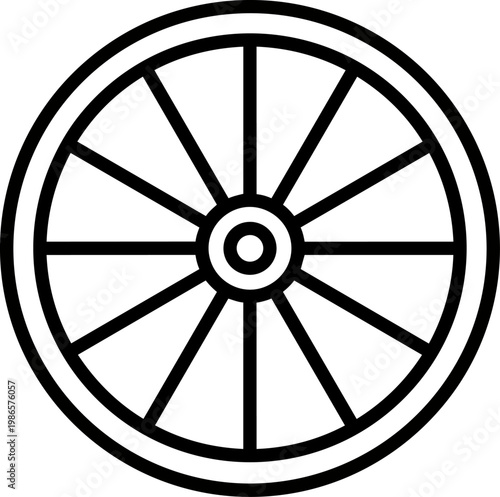 Close Up Spoked Wheel Rim Details.