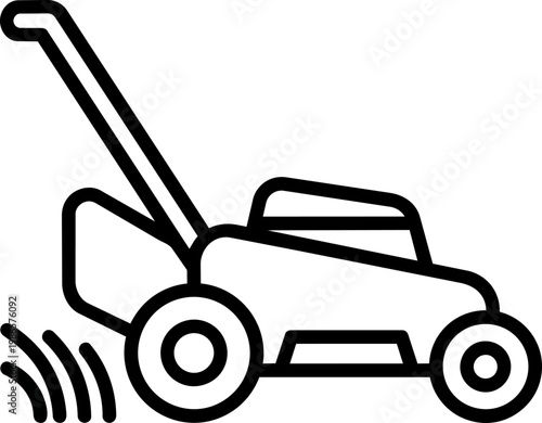 Lawn mower cutting action with wireless indicator.