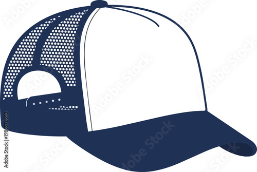Baseball cap with mesh back.