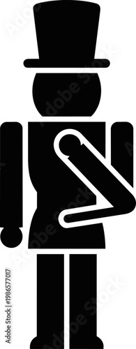 Top hat gentleman silhouette with cane.