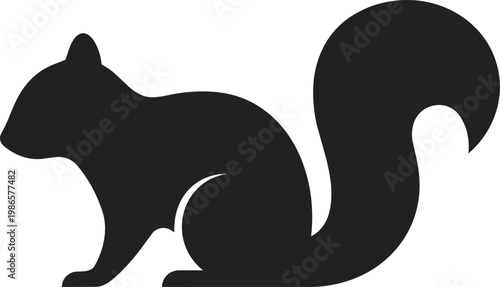 Silhouette of a Squirrel in Profile.