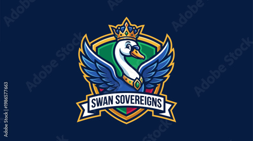 Swan Sovereigns Logo Emblem Crest Design.