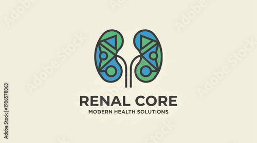 Renal Core Kidney Health Logo Concept.