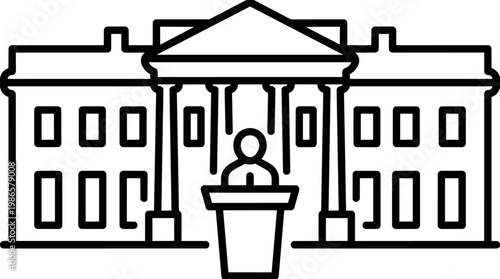 Classical government building architectural silhouette.