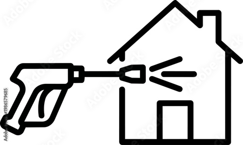 Sprayer Targeting Home Exterior Pest Control Action.