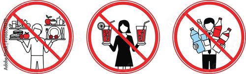 No eating or drinking allowed prohibition sign