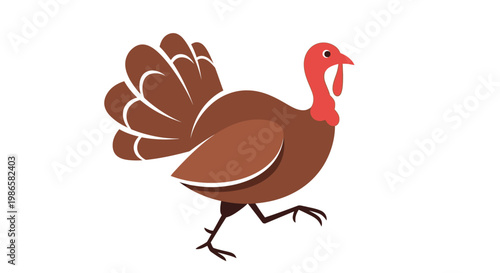 Brown Turkey Bird Cartoon Character.