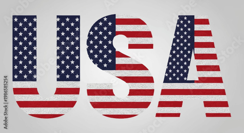 American flag pattern on USA letters symbolizing patriotism and national pride