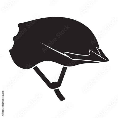 Bicycle helmet isolated silhouette vector flat illustration design.Adobe Illustrator Artwork