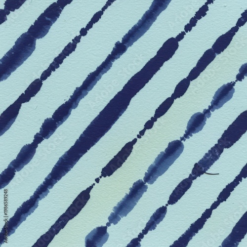 Abstract blue watercolor stripes on textured paper background featuring navy navy blue pigment bands on sky blue surface for heritage month banner or creative backdrop