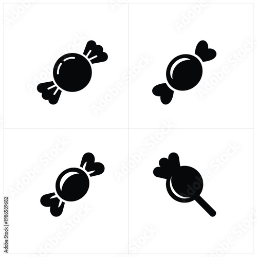 Black and white candy sweets wrapped candies heart shaped