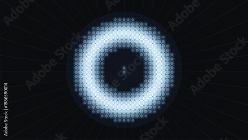 Abstract Blue LED Circle Digital Matrix Vector Background