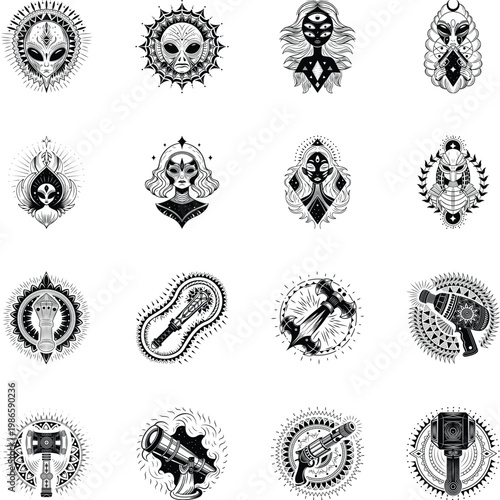 Pack of Filled Style Space Illustrations 