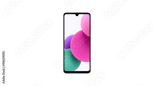 Colorful abstract design on a smartphone screen with gradient shapes