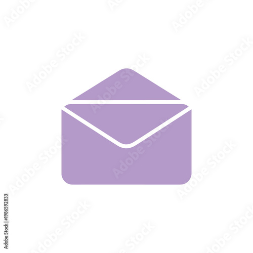 Purple envelope with white outline email mail