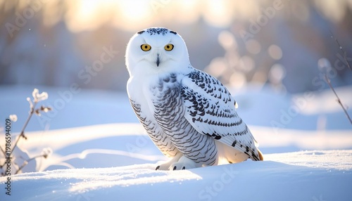 Snowy Owl In Winter.